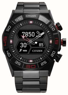 Citizen Herren-CZ-Smart-Hybrid-Gen-2-Armband (44 mm) mit Hybrid-Zifferblatt und schwarzem Edelstahlarmband JX2005-55E