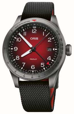 ORIS Propilot GMT Automatik (41,5 mm), rotes Fumé-Zifferblatt / schwarzes Textilarmband 01 798 7773 4268-07 3 20 14GLC