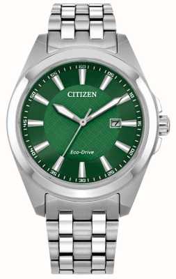 Citizen Herren-Eco-Drive-Armband (41 mm) mit grünem Zifferblatt und Edelstahlarmband BM7530-50X