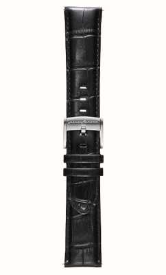 Pininfarina by Globics 22-mm-Schnellverschlussarmband aus echtem italienischem Leder – schwarzes Leder / Edelstahlschnalle PB071