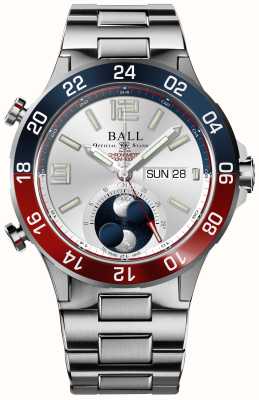 Ball Watch Company Roadmaster Marine GMT Mondphase (42 mm), silbernes Zifferblatt / Titan- und Edelstahlarmband DG3220A-S1CJ-SL