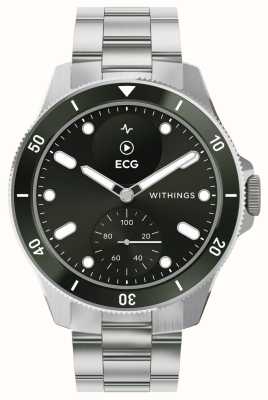 Withings Scanwatch Nova – klinisch validierte Hybrid-Smartwatch (42 mm), grünes Hybrid-Zifferblatt/Edelstahl HWA10-MODEL 8-ALL-INT