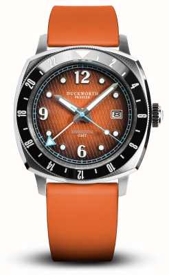 Duckworth Prestex Rivington GMT (42 mm), orangefarbenes Zifferblatt / orangefarbenes Kautschukarmband D489-05-OR