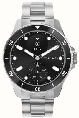 Withings Scanwatch Nova – klinisch validierte Hybrid-Smartwatch (42 mm), schwarzes Hybrid-Zifferblatt/Edelstahl HWA10-MODEL 9-ALL-INT