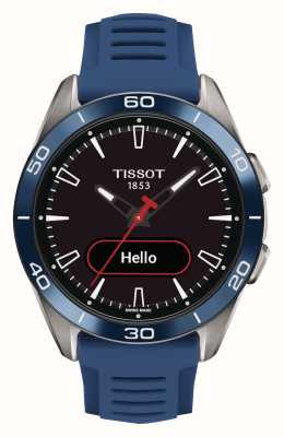 Tissot T-Touch Connect Sport Solar Titan (43,75 mm) schwarzes Zifferblatt / blaues Silikonarmband T1534204705101