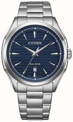 Citizen Herren-Eco-Drive-Sport-Armbanduhr (41 mm) mit blauem Zifferblatt und Edelstahlarmband AW1750-85L