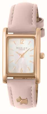 Radley Damen-Hanley-Close-Armbanduhr (24 mm) mit Perlmuttzifferblatt und rosafarbenem Lederarmband RY21724