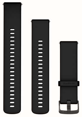 Garmin Schnellverschlussbänder (22 mm) aus schwarzem Silikon mit schieferfarbener Hardware 010-13256-21