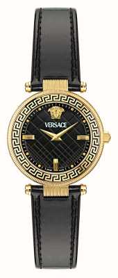 Versace Reve (35 mm) schwarzes Zifferblatt / schwarzes Lederarmband VE8B00224