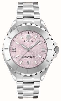 Philipp Plein Plein Heaven (38 mm) rosa Logo-Zifferblatt / Edelstahlarmband PWPOA0324