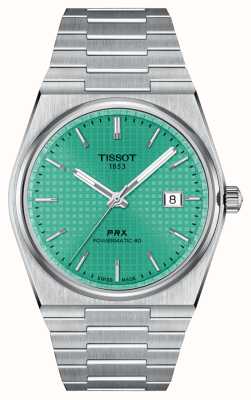 Tissot Prx Powermatic 80 (40 mm) grünes Zifferblatt / Edelstahlarmband T1374071109101