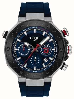 Tissot T-Race MotoGP™ Automatik-Chronograph 2024 Limited Edition (45 mm) blaues Zifferblatt / blaues Silikonarmband T1414272704100