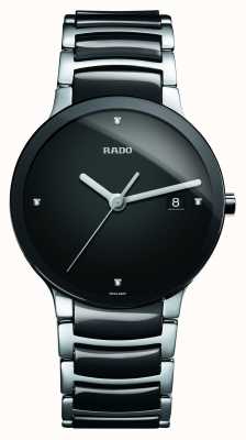 RADO Centrix Diamanten Hightech-Keramikuhr mit schwarzem Zifferblatt R30934712