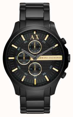 Armani Exchange Herren | schwarzes Chronographenzifferblatt | schwarzes PVD-Armband AX2164