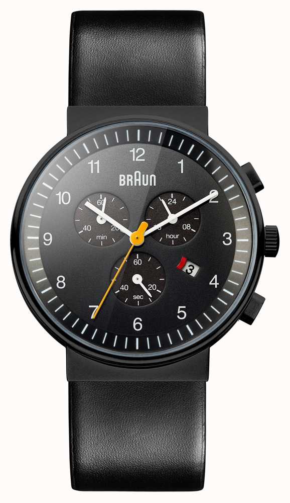 Braun Herren Chronograph Ganz Schwarze Uhr BN0035BKBKG First Class