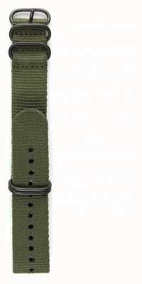 Elliot Brown Nur 22 mm olivgrünes ballistisches Nylon-Gunmetal-Hardware-Armband für Herren STR-N01