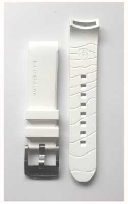 Elliot Brown Nur 22 mm weißes Kautschuk-Edelstahl-Schnallenarmband für Herren STR-R07