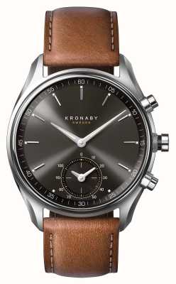Kronaby 43mm sekel bluetooth braun leder schwarzes zifferblatt a1000-0719 S0719/1