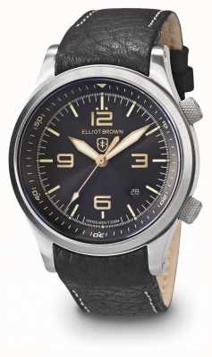 Elliot Brown Herren Canford Edelstahl in Schwarz und Gold 202-021-L17