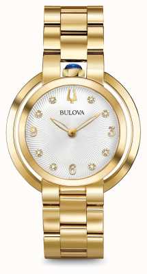Bulova Womans rubaiyat Goldton Diamantuhr 97P125