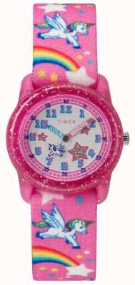 Timex Analoge rosa Einhorn-Jugenduhr TW7C255004E