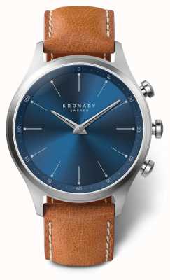 Kronaby 41mm sekelblaues Zifferblatt braunes Lederarmband a1000-3124 S3124/1