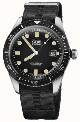 ORIS Divers Sixty-Five Automatik (42 mm), schwarzes Zifferblatt / schwarzes Nato-Armband 01 733 7720 4054-07 5 21 26FC