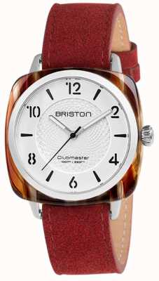 Briston Clubmaster schickes rotes Armband weißes Zifferblatt 18536.SA.BE.2G.LNR