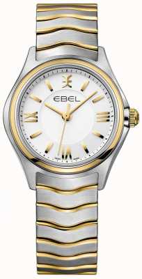 EBEL Frauenwelle weißes Zifferblatt zweifarbiges Armband aus Gold und Silber 1216375