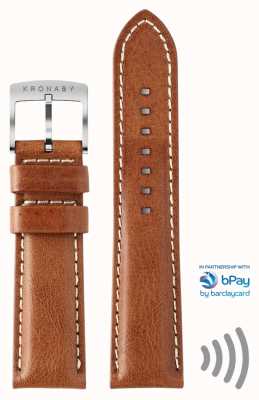 Kronaby Bpay 20mm braunes Leder kontaktloses Zahlungsband nur A1000-3360