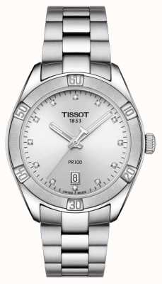 Tissot Damen pr 100 sport chic diamantbesetzte Datumsanzeige T1019101103600