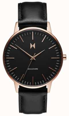 MVMT Boulevard Santa Monica | schwarzes Lederband | schwarzes Zifferblatt D-MB01-RGBL