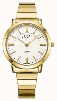 Rotary London Gold Edelstahl Armbanduhr für Damen LB00766/03