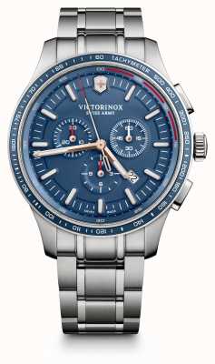 Victorinox Alliance sportchronograph für herren, stahlarmband, blaues zifferblatt 241817