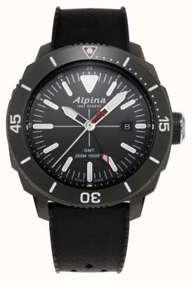 Alpina Herren seastrong diver gmt schwarzes Kautschukarmband AL-247LGG4TV6