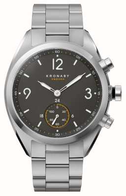Kronaby Apex Hybrid-Smartwatch (41 mm), schwarzes Zifferblatt / 3-gliedriges Edelstahlarmband (A1000-3113) S3113/1