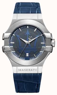 Maserati Herrenpotenza 42mm | Edelstahl | blaues Zifferblatt | blaues Band R8851108015