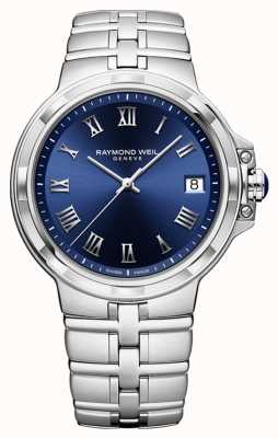 Raymond Weil Parsifal klassische Armbanduhr mit blauem Zifferblatt 5580-ST-00508