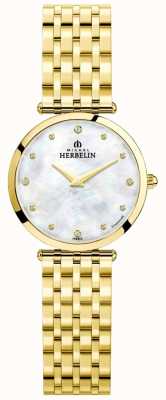 Michel Herbelin | Damen | Epsilon | Perlmuttzifferblatt | goldenes Armband | 17116/BP89