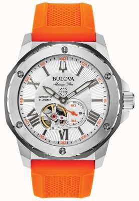 Bulova | Männer | Meeresstern | automatisch | orangefarbenes Kautschukband | 98A226