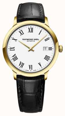 Raymond Weil | Toccata für Herren | klassisches PVD-Goldgehäuse weißes Zifferblatt | 5485-PC-00300