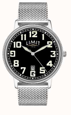 Limit | Herren Edelstahl Mesh Armband | schwarzes Zifferblatt | 5748.01