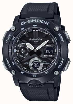 Casio | G-Shock Carbon-Kernschutz | schwarzes Kautschukarmband | GA-2000S-1AER
