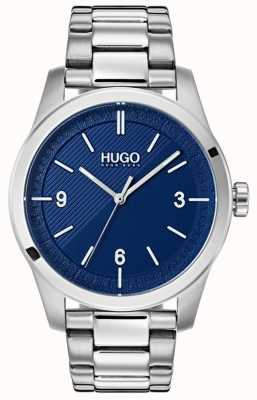 HUGO #erstellen | Edelstahlarmband | blaues Zifferblatt 1530015