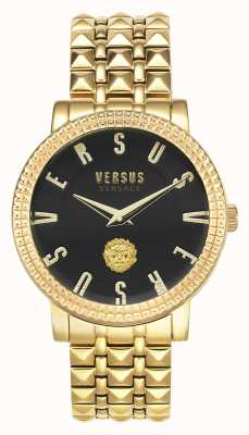 Versus Versace | Damen-Pigalle | goldfarbenes Armband | schwarzes Zifferblatt | VSPEU0519