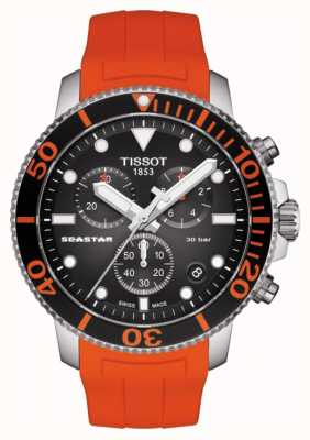 Tissot | Seastar 1000 Chronograph | orangefarbenes Armband | 300m T1204171705101