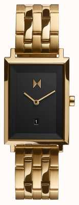 MVMT Signatur Quadrat | vergoldetes Armband | schwarzes Zifferblatt| D-MF03-GGR