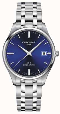 Certina Ds-8 Chronometer | Edelstahlarmband | blaues Zifferblatt | C0334511104100