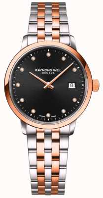 Raymond Weil | Frauentokata | zweifarbiges Armband | schwarzer Diamant gesetzt 5985-SP5-20081