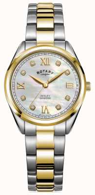 Rotary Frauen Henley | diamantbesetztes Zifferblatt | zweifarbiges Armband | LB05111/41/D